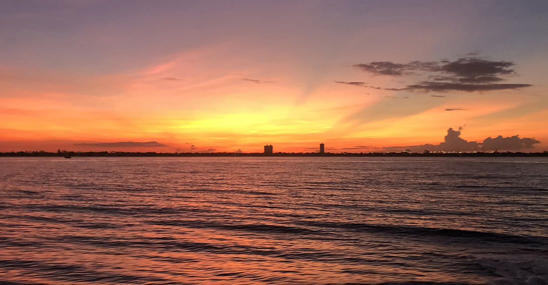 Sunset over Palm Beach on Florida's east coast.